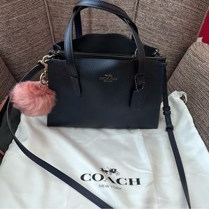 Coach metallic navy Charlie carryall 28 tote/ crossbody with removable strap